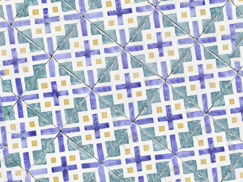  复古艺术几何图案瓷砖花砖60 