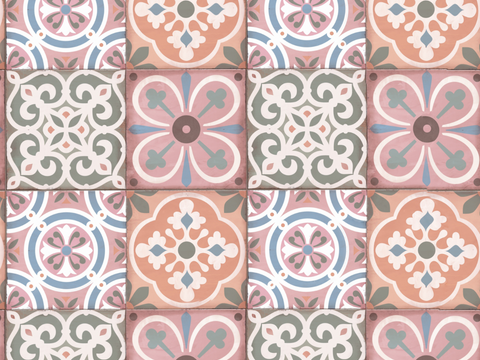 复古碎拼图案花砖瓷砖27