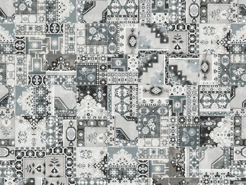 复古碎拼图案花砖瓷砖42