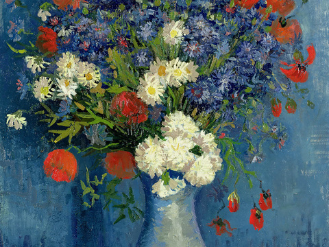 梵高后印象派静物绘画作品，现代世界经典名画350 梵高 Va