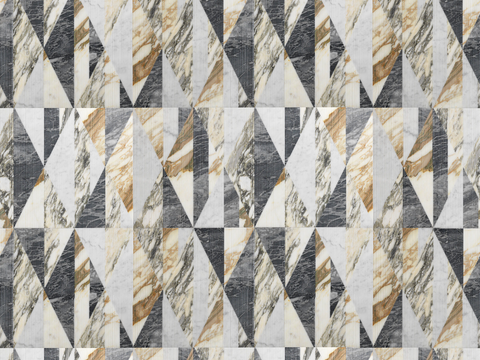 大理石几何拼花图案铺装46 