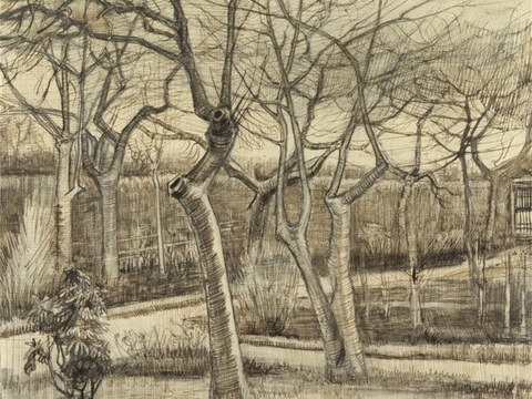 梵高后印象派素描绘画作品，现代世界经典名画593 梵高 Th