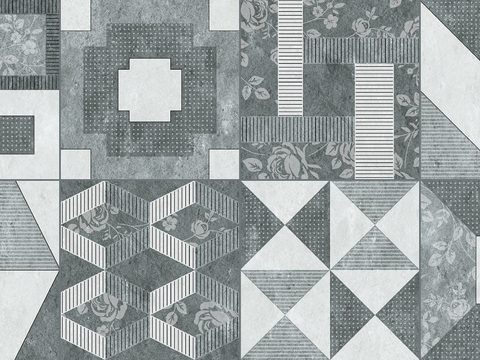 复古碎拼图案花砖瓷砖53