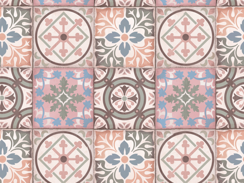  复古碎拼图案花砖瓷砖22 