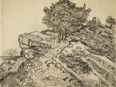 梵高后印象派素描绘画作品，现代世界经典名画550 梵高 Mo