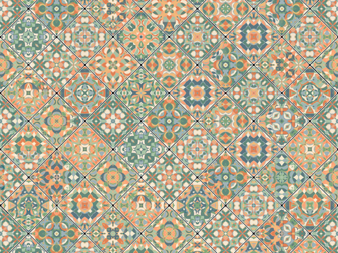 复古艺术几何图案瓷砖花砖9