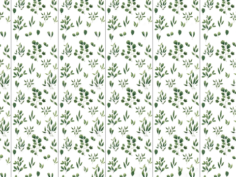 无缝绿色小清新叶子植物