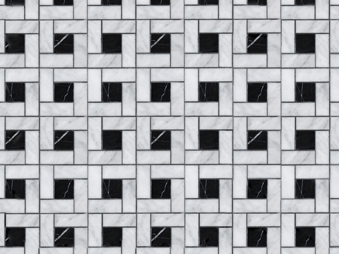  大理石几何拼花图案铺装6 