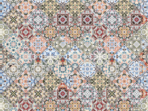 复古艺术几何图案瓷砖花砖12