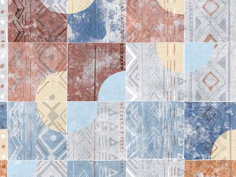 复古碎拼图案花砖瓷砖44