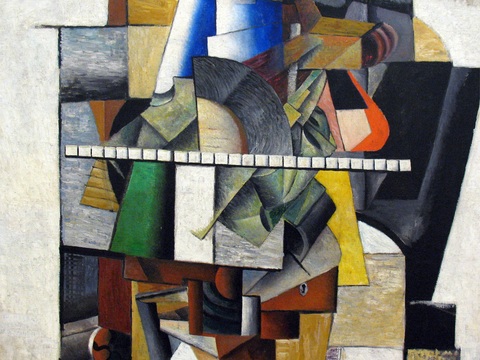 马列维奇抽象画，几何抽象装饰画1