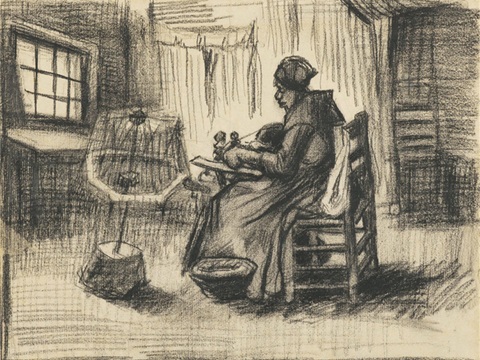 梵高后印象派素描绘画作品，现代世界经典名画630 梵高 WO