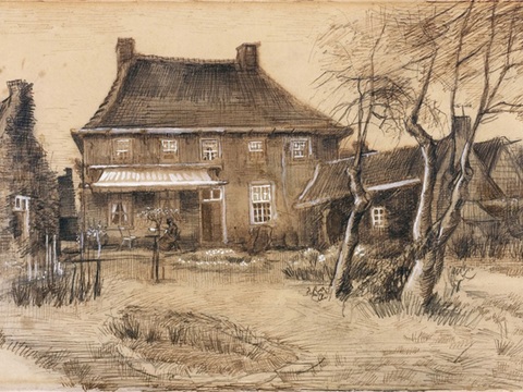 梵高后印象派素描绘画作品，现代世界经典名画592 梵高 Th