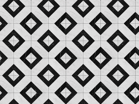  大理石几何拼花图案铺装67 