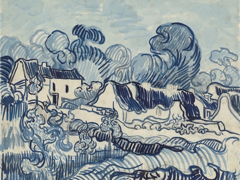  梵高后印象派素描绘画作品，现代世界经典名画542 梵高 La 