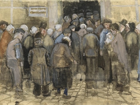 梵高后印象派素描绘画作品，现代世界经典名画588 梵高 Th