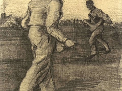 梵高后印象派素描绘画作品，现代世界经典名画602 梵高 Tw