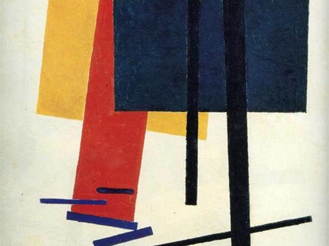 马列维奇抽象画，几何抽象装饰画145