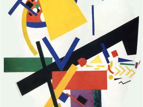 马列维奇抽象画，几何抽象装饰画139