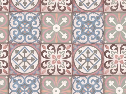 复古碎拼图案花砖瓷砖26