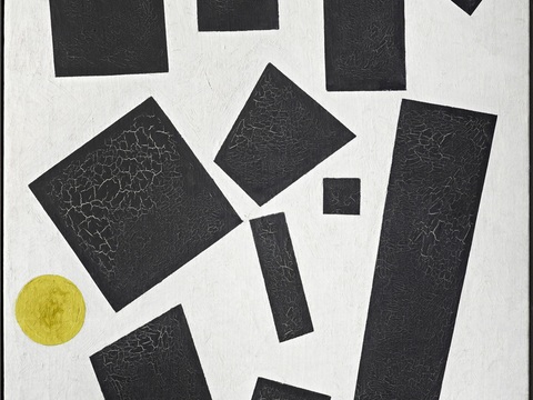 马列维奇抽象画，几何抽象装饰画141