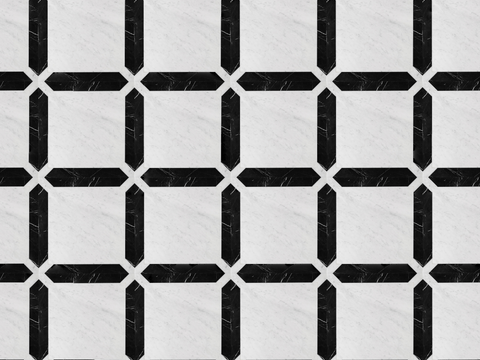  大理石几何拼花图案铺装19 