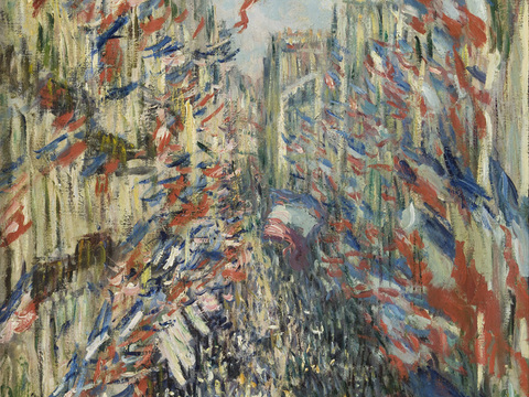  莫奈印象派绘画作品，世界经典名画37蒙特戈依街道 巴黎878 