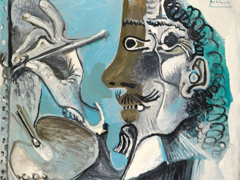  毕加索立体主义绘画作品，现代抽象画，世界经典名画136 