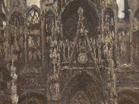 莫奈印象派绘画作品，世界经典名画282鲁昂大教堂从正面看到的