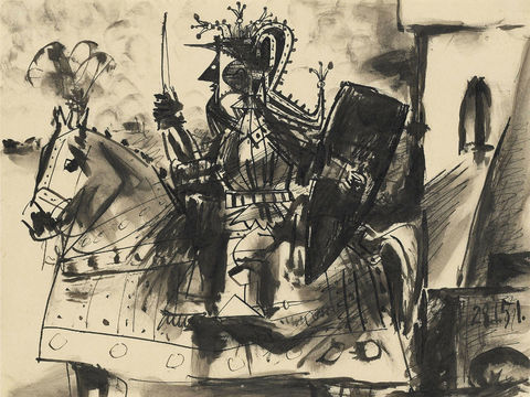  毕加索立体主义绘画作品，现代抽象画，世界经典名画，抽象素描画 