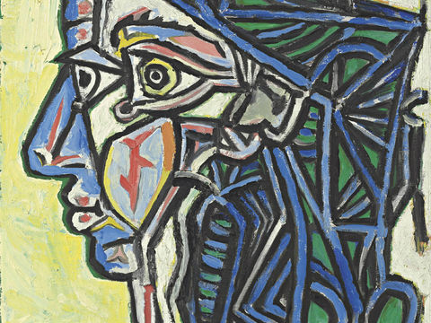  毕加索立体主义绘画作品，现代抽象画，世界经典名画74 