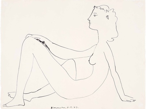  毕加索立体主义绘画作品，现代抽象画，世界经典名画，抽象素描画 