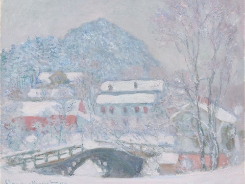 莫奈印象派绘画作品，世界经典名画407挪威桑维克风景 美国芝