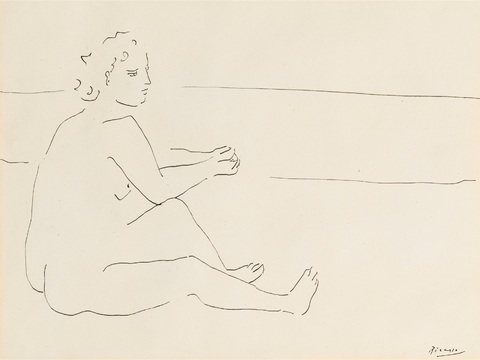  毕加索立体主义绘画作品，现代抽象画，世界经典名画，抽象素描画 