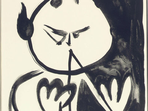  毕加索立体主义绘画作品，现代抽象画，世界经典名画，抽象素描画 