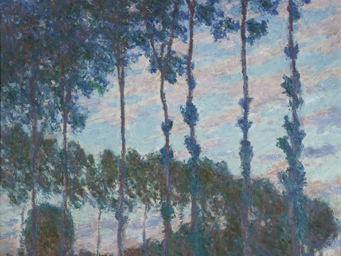 莫奈印象派绘画作品，世界经典名画57Poplars on t
