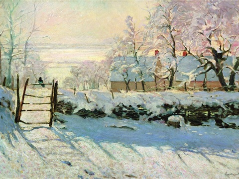  莫奈印象派绘画作品，世界经典名画36喜鹊 