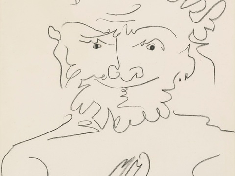  毕加索立体主义绘画作品，现代抽象画，世界经典名画，抽象素描画 