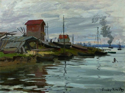 莫奈印象派绘画作品，世界经典名画492The Seine a