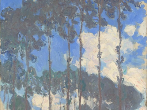 莫奈印象派绘画作品，世界经典名画60Poplars on t