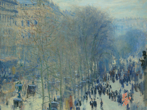 莫奈印象派绘画作品，世界经典名画92卡普西纳林荫大道　美国纳