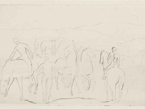  毕加索立体主义绘画作品，现代抽象画，世界经典名画，抽象素描画 