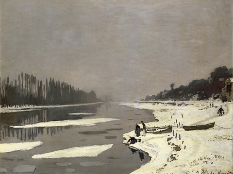 莫奈印象派绘画作品，世界经典名画203Ice Floes o