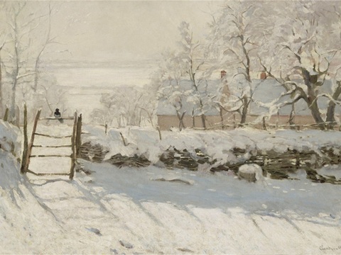  莫奈印象派绘画作品，世界经典名画20The Magpie ( 
