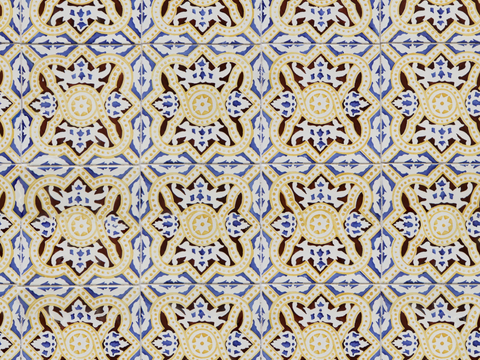  复古经典，民族风几何植物花纹图案花砖瓷砖80 