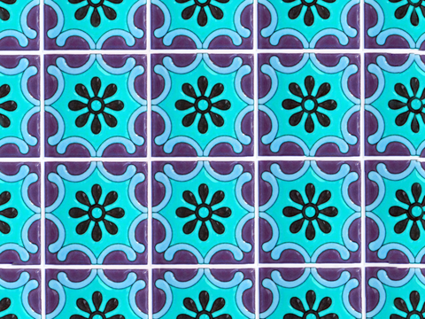  复古经典，民族风几何植物花纹图案花砖瓷砖199 