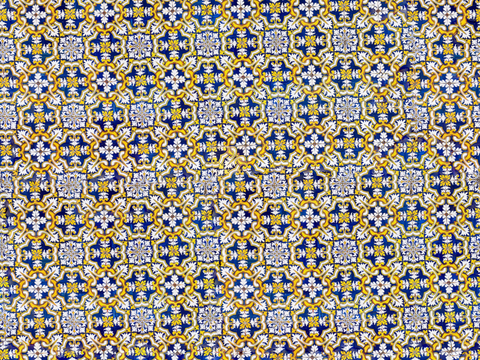 复古经典，民族风几何植物花纹图案花砖瓷砖1