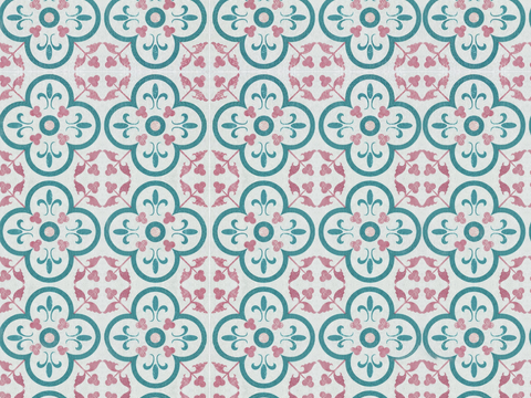  复古经典，民族风几何植物花纹图案花砖瓷砖167 