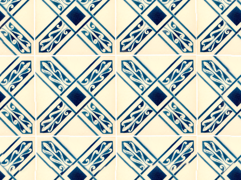 复古经典，民族风几何植物花纹图案花砖瓷砖70