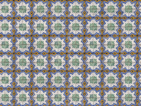 复古经典，民族风几何植物花纹图案花砖瓷砖19